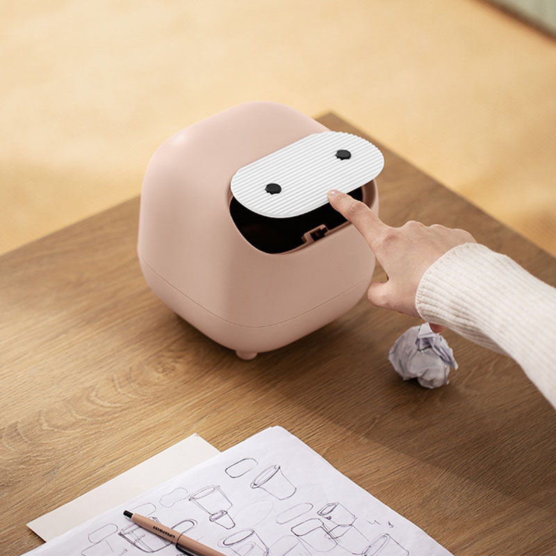 ミニデスクトップゴミ箱（蓋付き）- プレス式ゴミ箱 - オフ - Home Bathroom Trash Can のレビューと価格