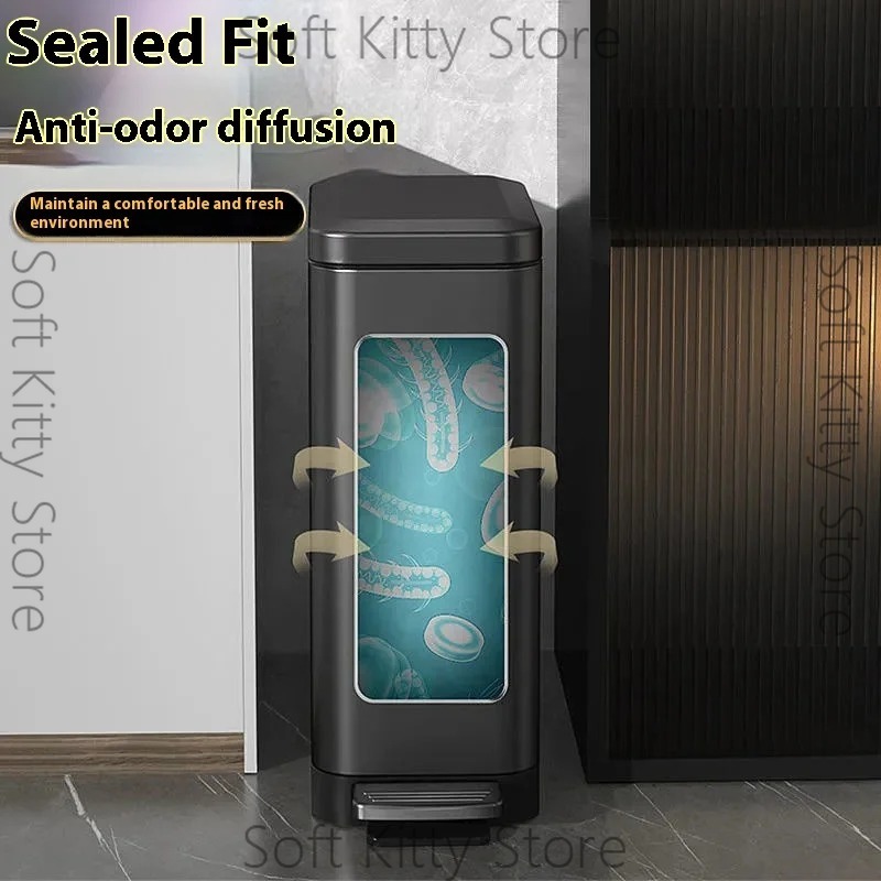 12/15/18L ゴミ箱 蓋付きステンレス製 耐臭性 家庭 - Home Bathroom Trash Can のレビューと価格