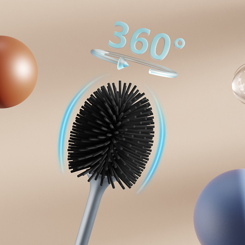 シリコン製トイレブラシ。速乾性があり、壁に取り付け可能。隙間 - Home Bathroom Cleaning のレビューと価格