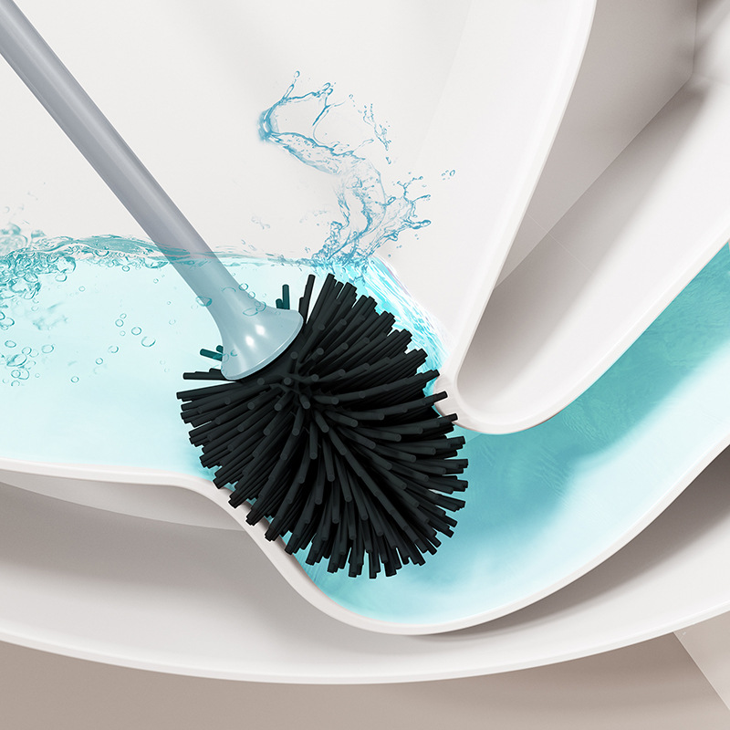シリコン製トイレブラシ。速乾性があり、壁に取り付け可能。隙間 - Home Bathroom Cleaning のレビューと価格