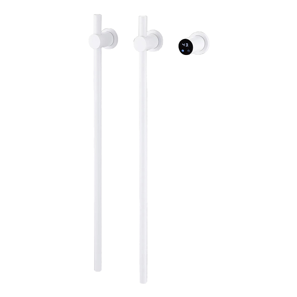 縦型マットホワイト80.5x2.2cm 2連電気タオルウォー - Towel Warmer Electric のレビューと価格