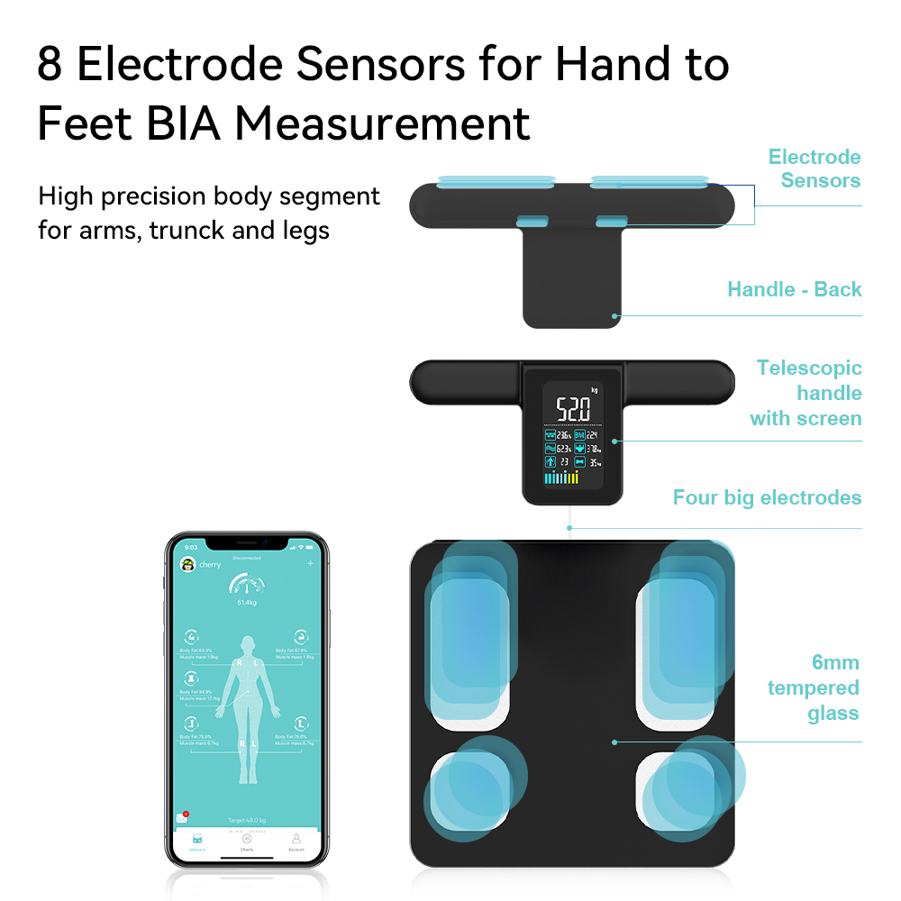 Fitdays 8 電極体脂肪計、体重と脂肪、BMI、筋肉量 - Home Bathroom Scales のレビューと価格