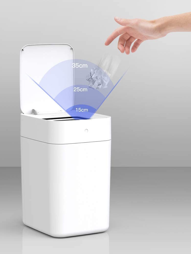 キッチンとバスルームのセンサーのゴミ箱,防水,ふた付きの自動 - Home Bathroom Trash Can のレビューと価格