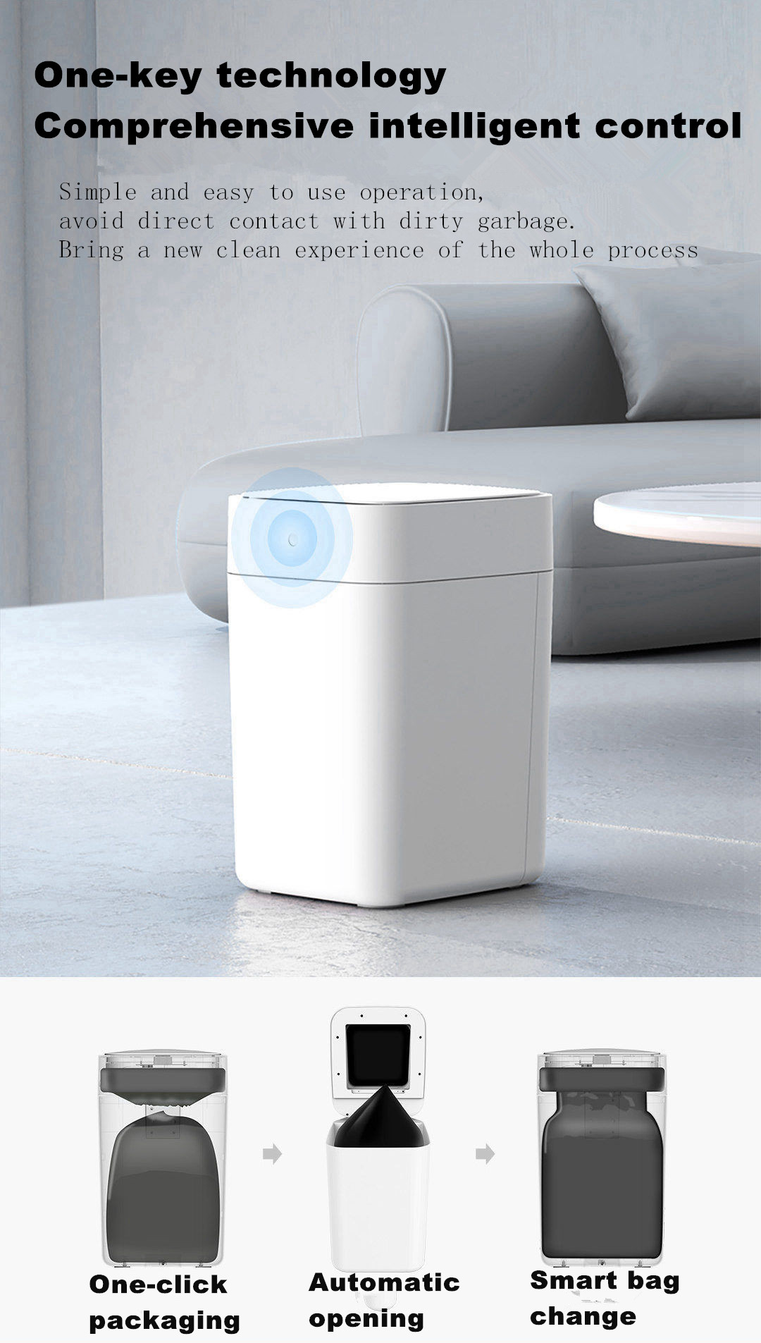 キッチンとバスルームのセンサーのゴミ箱,防水,ふた付きの自動 - Home Bathroom Trash Can のレビューと価格