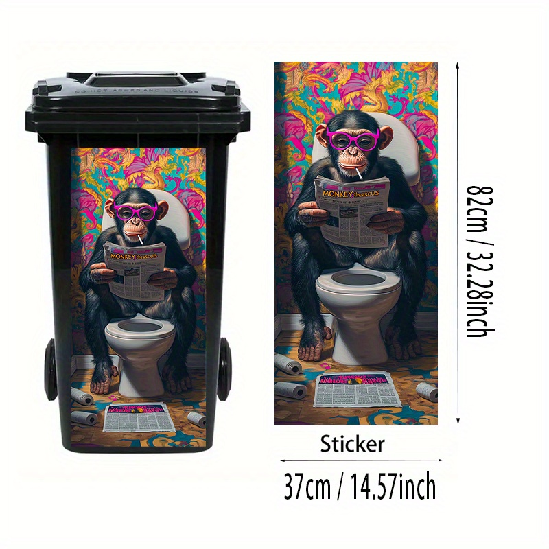 面白いターシアートラッシュカンステッカー1枚 - 防水PVC - Home Bathroom Trash Can のレビューと価格