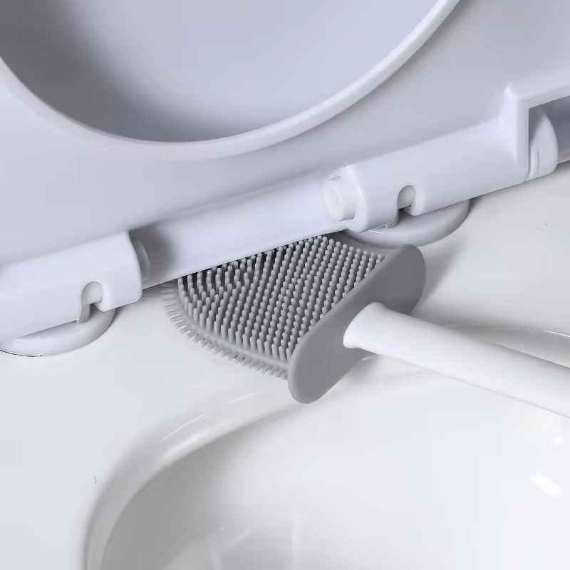 1PC 黒壁掛けトイレブラシシリコーンフラットブラシヘッドト - Home Bathroom Cleaning のレビューと価格