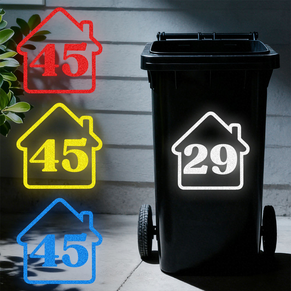 3 個カスタム反射ゴミ箱家番号ステッカーパーソナライズされた - Home Bathroom Trash Can のレビューと価格